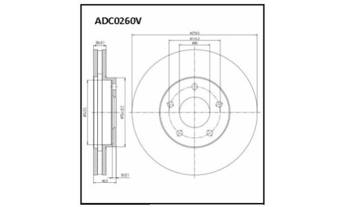Диск тормозной | перед Allied Nippon, арт. ADC0260V