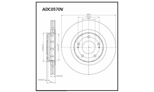 Диск тормозной Allies Nippon, передний, арт. ADC0370V