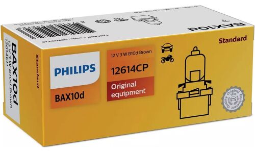 Лампа Philips Vision BAX (B10d brown, T5), 12В, 6Вт, 1 шт, арт. 12614CP