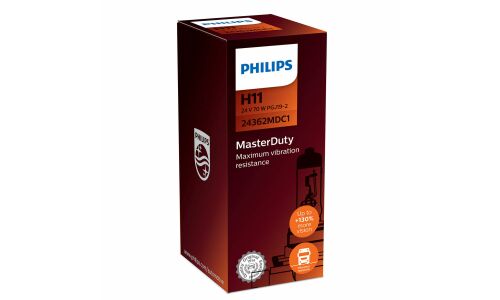 Лампа галогенная Philips MasterDuty H11 (PGJ19-2, T11), 12В, 70Вт, 3200К, 1 шт