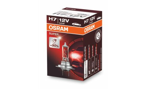 Лампа галогенная Osram Super H7 (PX26d, T11), 12В, 55Вт, 3200К, 1 шт, арт. 64210SUP