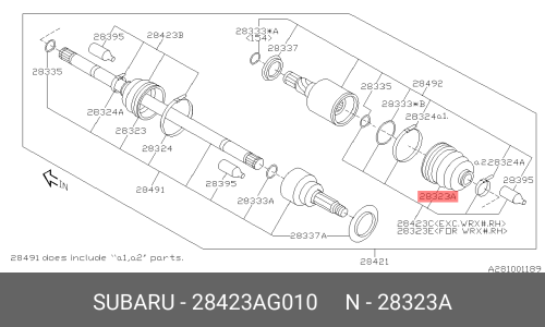 Пыльник ШРУСа Subaru, арт. 28423-AG010