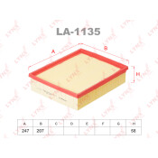 Фильтр воздушный LYNXauto, арт. LA-1135