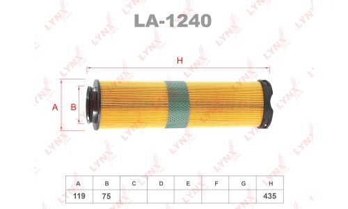 Фильтр воздушный LYNXauto, арт. LA-1240