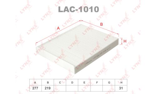 Фильтр салонный LYNXauto, арт. LAC-1010