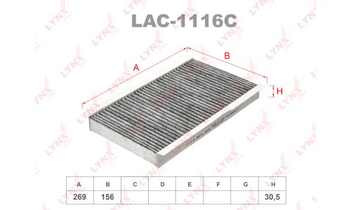 Фильтр салонный LYNXauto, угольный, арт. LAC-1116C