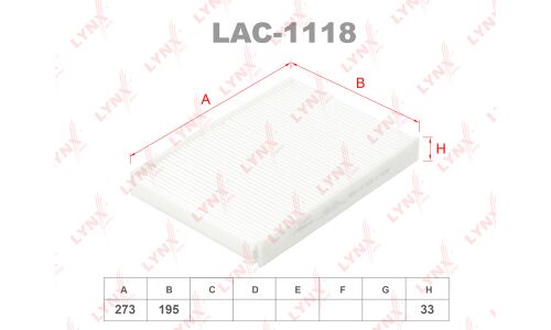 Фильтр салонный LYNXauto, арт. LAC-1118