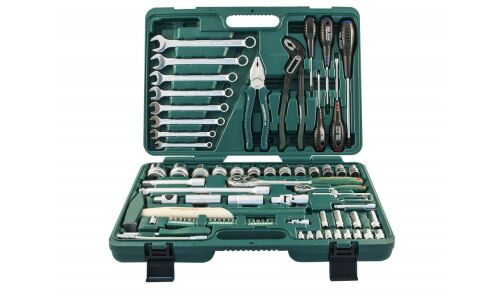 Набор инструментов Jonnesway, под размеры 1/2, 1/4", комплект 77 предметов, арт. S04H52477S