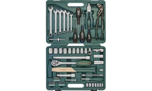 Набор инструментов Jonnesway, под размеры 1/2, 1/4", комплект 60 предметов, арт. S04H52460S