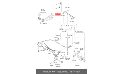Стойка стабилизатора (линк) Hyundai/Kia, задняя, арт. 55530-1H000
