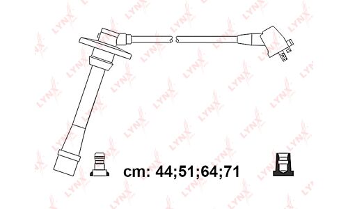 Провода высоковольтные LYNXauto, класс F, комплект 4 шт, арт. SPC7551