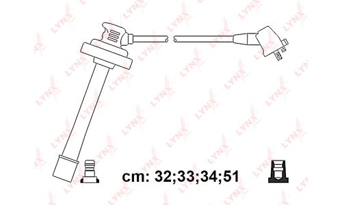 Провода высоковольтные LYNXauto, класс F, комплект 4 шт, арт. SPC7573