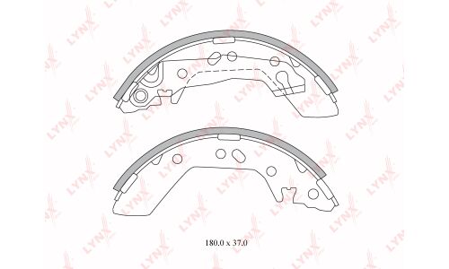 Колодки тормозные барабанные LYNXauto, комплект на ось (4 шт), арт. BS-6301
