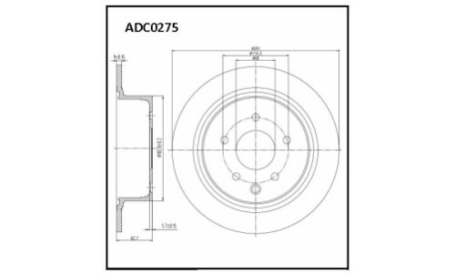 Диск тормозной Allies Nippon, задний, арт. ADC0275