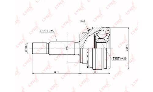 ШРУС LYNXauto, внешний, арт. CO-3636A