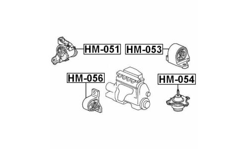 Опора (подушка) двигателя Febest, арт. HM-056