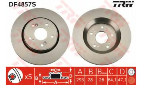 Диск тормозной TRW, арт. DF4857S