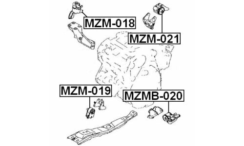 Опора (подушка) двигателя Febest, арт. MZM-021