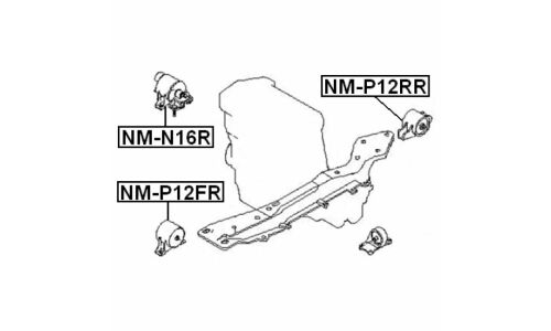 Опора (подушка) двигателя Febest, арт. NM-P12RR