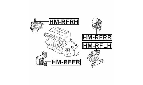 Опора (подушка) двигателя Febest, арт. HM-RFLH
