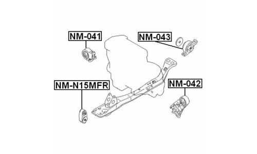 Опора (подушка) двигателя Febest, арт. NM-041
