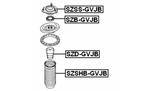 Подшипник опоры амортизатора Febest, арт. SZB-GVJB