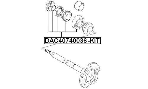Подшипник ступицы колеса Febest, арт. DAC40740036-KIT