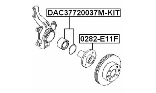 Подшипник ступицы колеса Febest, арт. DAC37720037M-KIT