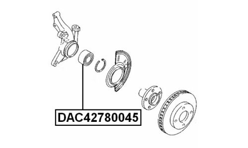 Подшипник ступицы колеса Febest, арт. DAC42780045