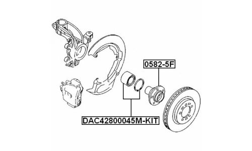 Подшипник ступицы колеса Febest, арт. DAC42800045M-KIT
