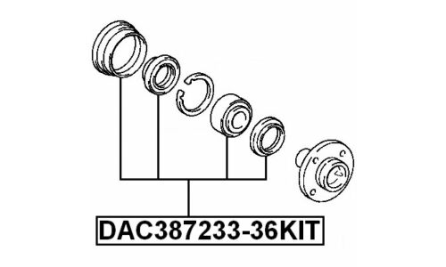 Подшипник ступицы колеса Febest, арт. DAC387233-36KIT