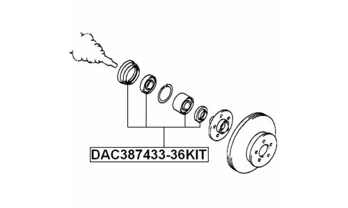 Подшипник ступицы колеса Febest, арт. DAC387433-36KIT