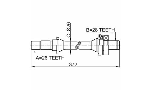 Полуось Febest, правая, арт. 2212-SPAMT