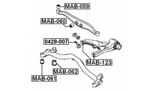 Сайлентблок Febest, арт. MAB-059