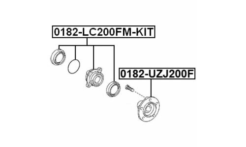 Ступица колеса Febest, передняя, арт. 0182-LC200FM-KIT