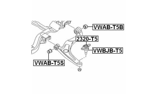 Опора шаровая Febest, передняя, нижняя, арт. 2320-T5