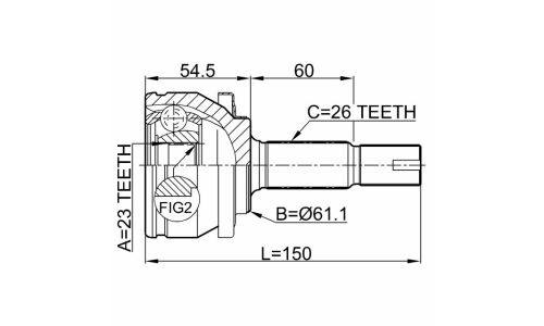 ШРУС Febest, передний, внешний, арт. 0110-ZZE150