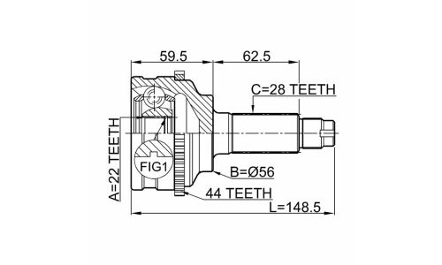 ШРУС Febest, передний, внешний, арт. 0510-038A44