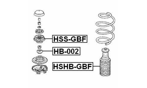 Опора амортизатора Febest, передняя, правая/левая, арт. HSS-GBF