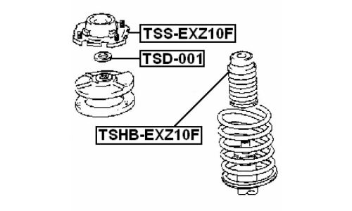 Опора амортизатора Febest, передняя, правая/левая, арт. TSS-EXZ10F