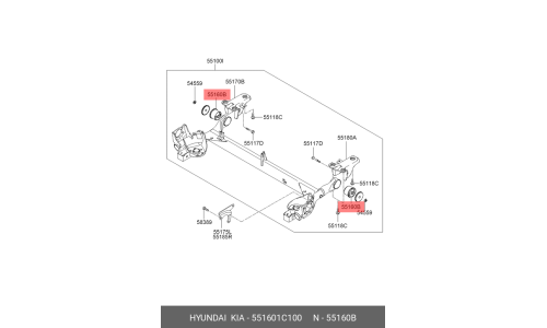 Сайлентблок подрамника Hyundai/Kia, задний, арт. 55160-1C100