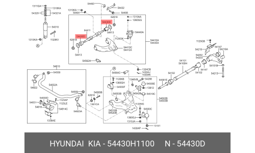 Сайлентблок переднего рычага Hyundai/Kia, арт. 54430-H1100