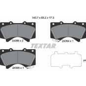 Колодки тормозные дисковые Textar, передние, комплект на ось (4 шт), арт. 2438601