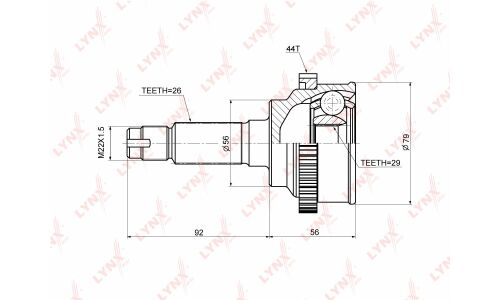 ШРУС LYNXauto, внешний, арт. CO-3653A