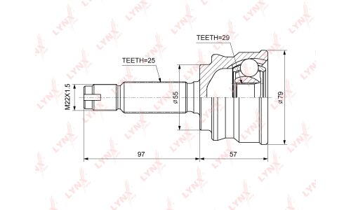 ШРУС LYNXauto, внешний, арт. CO-3655