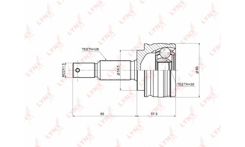 ШРУС LYNXauto, внешний, арт. CO-3642