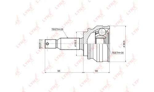 ШРУС LYNXauto, внешний, арт. CO-3644