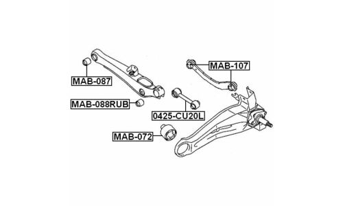 Сайлентблок Febest, арт. MAB-088RUB