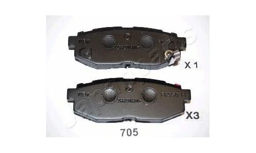 Колодки тормозные дисковые Japan Parts, задние, комплект на ось (4 шт), арт. PP-705AF