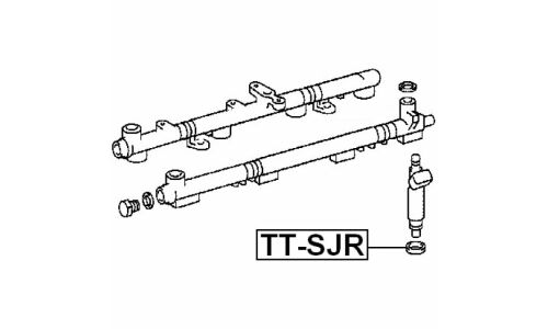 Кольцо уплотнительное топливной форсунки Febest, арт. TT-SJR